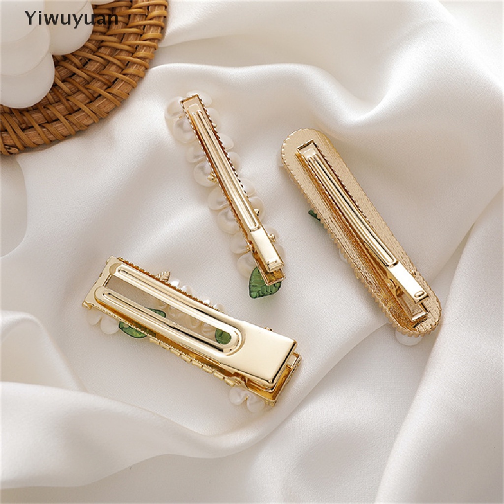 < Yiwuyuan > Kẹp Tóc Mỏ Vịt Đính Ngọc Trai Thời Trang Phong Cách Hàn Quốc