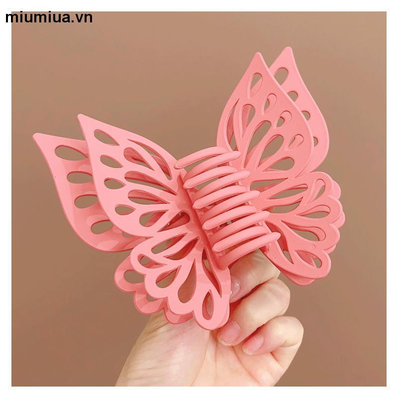 miumiuaKẹp tóc nữ hình bướm mờ Kẹp tóc đa năng hai lớp rỗng ruột