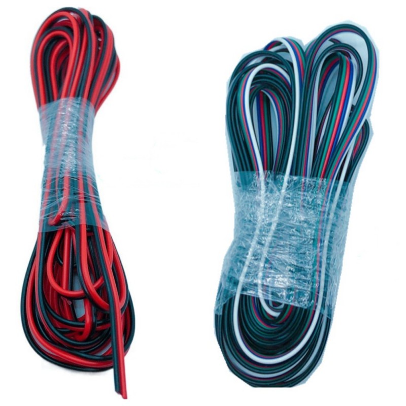 Dây Cáp Nối Dài 10M / 5M 2pin / 3pin / 4pin / 5Pin / 6pin 22AWG Cho Dây Đèn Led RGB / RGBW 5050 CCT WS2811 WS2812 3528