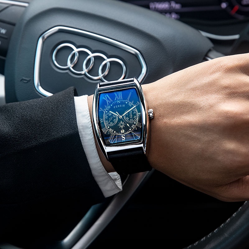 Đồng Hồ FENSIR Nam Hiển Thị Lịch Dây Da Thời Trang