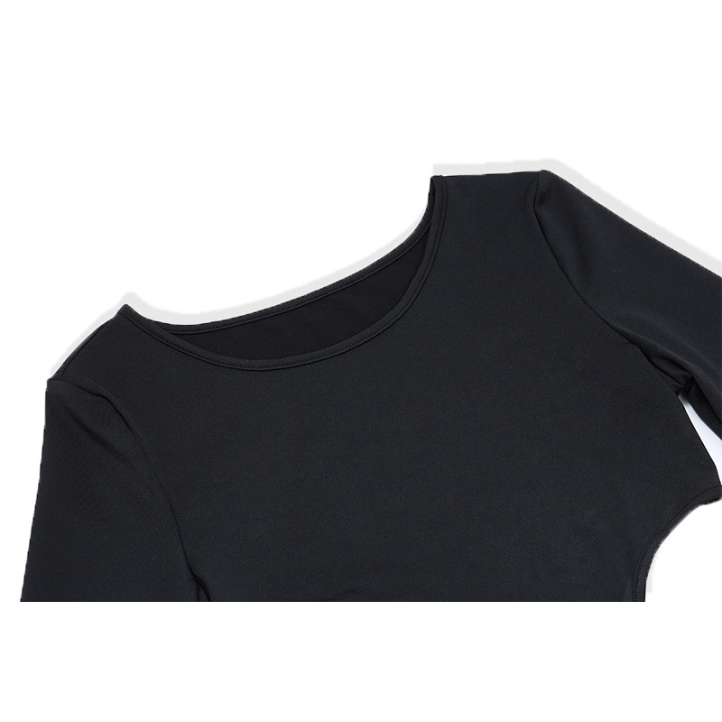 Đầm Tay Dài Cổ Tròn Dáng Ôm Phối Dây Xích Kim Loại Thời Trang Sang Trọng Cho Nữ