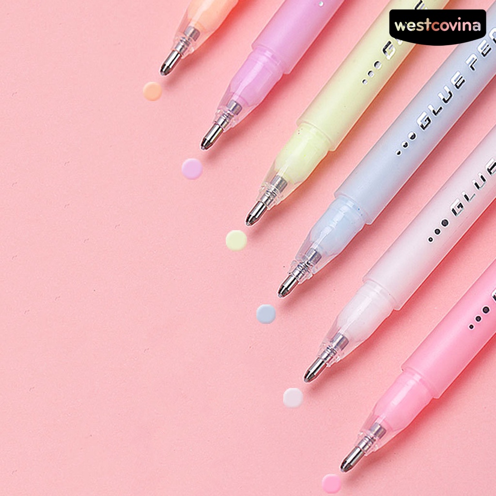 [COD]♪Set 6 Bút Keo Vỏ Nhựa Dạng Lỏng Nhanh Khô Dành Cho Học Sinh