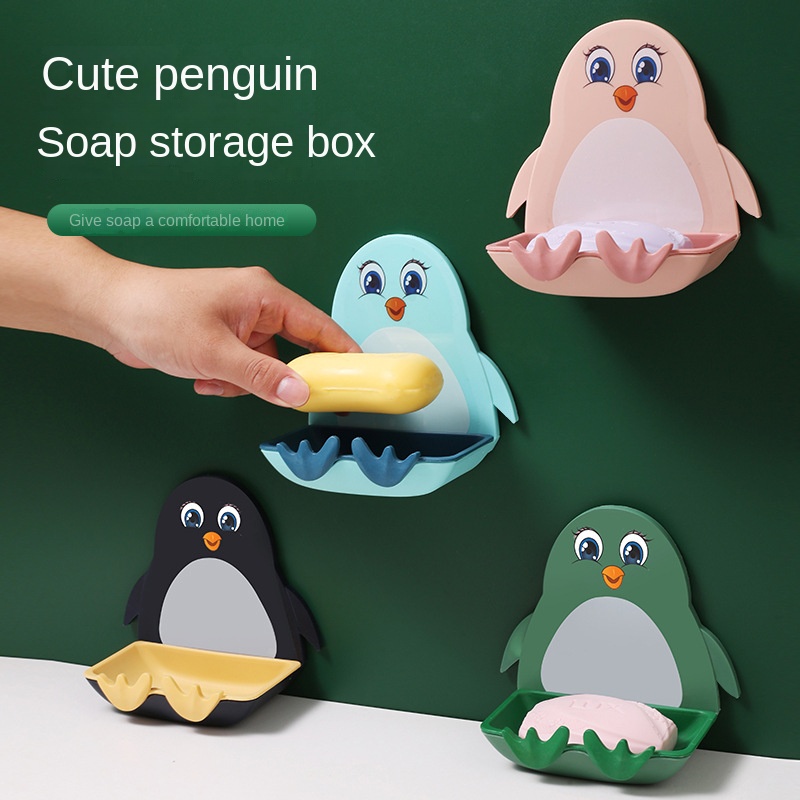 # Hộp Đựng Xà Phòng Hình Chim Cánh Cụt Dễ Thương# Cốc Hút Chân Không# Khay Đựng Xà Phòng Gắn Tường Tiện Dụng# Giá Để Đồ Ráo Nước Kiểu Dáng Dễ Thương# Giá Treo Đồ Dùng Nhà Tắm Tiện Dụng# Hộp Đựng Xà Phòng Tiện Lợi Chất Lượng