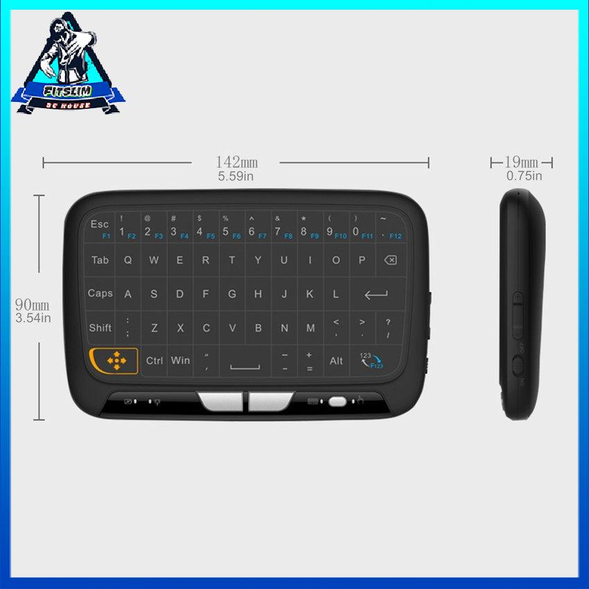 Chuột Không Dây H18 + Bàn Phím Mini Cảm Ứng Toàn Màn Hình Qwerty 2.4Ghz Di Có Chức Năng Đèn Nền Cho Smart TV