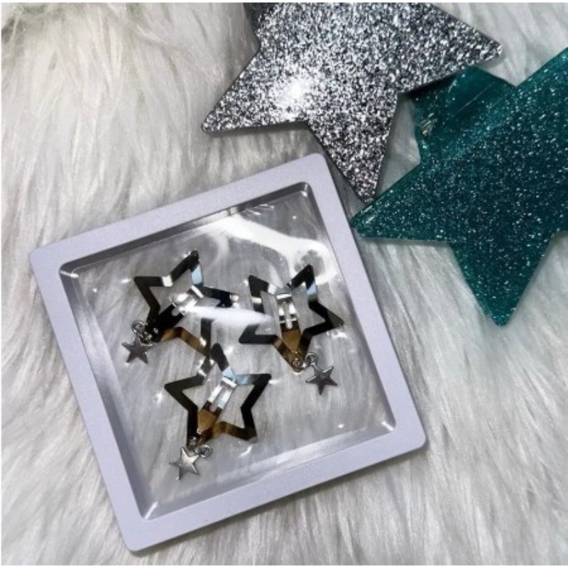 Kẹp Tóc BB / Y2K Hình Ngôi Sao / Thánh Giá Màu Sắc Ngọt Ngào Bằng Kim Loại