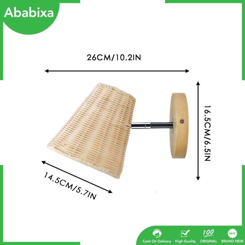 Đèn Gắn Tường Bằng Mây Đan Phong Cách Bohemian Điều Chỉnh Góc Độ Tiện Dụng