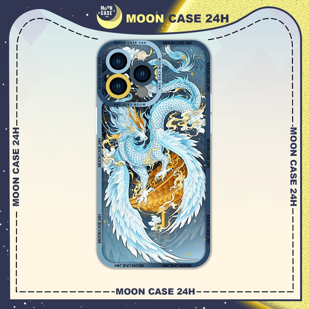 Ốp lưng iphone MOON CASE 24H Họa Tiết Rồng Xanh ip 8/x/xs/xsmax/11/12/13/14pro/plus/promax