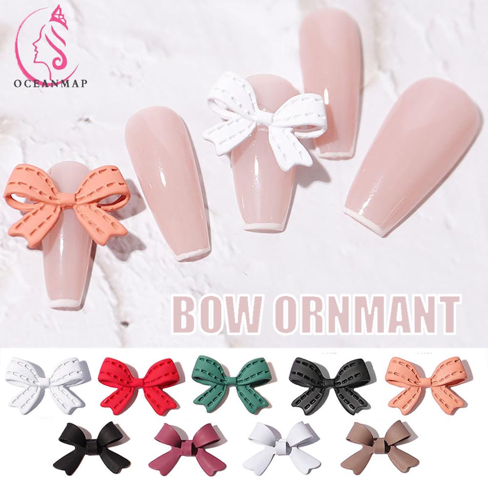 [Hàng mới về] Set 10 phụ kiện trang trí móng tay hình nơ 3d