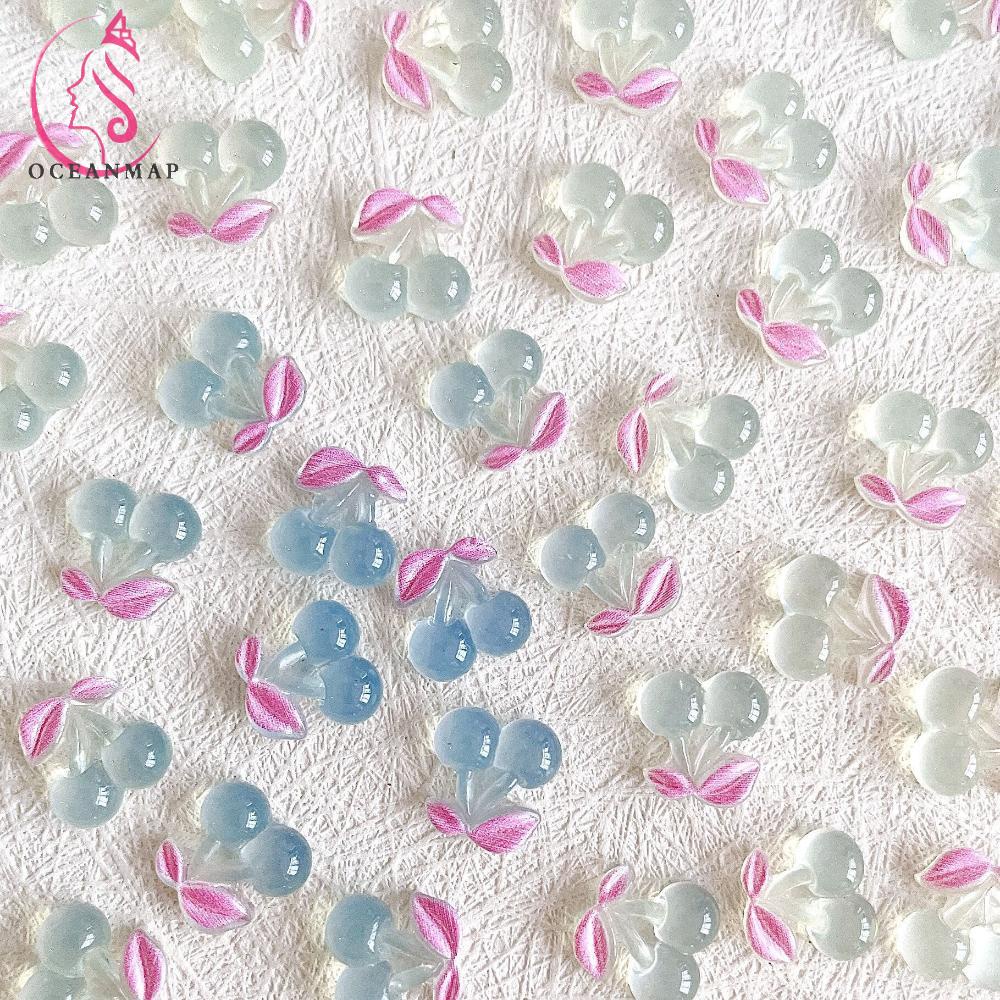 [Hàng mới về] Set hạt đính trang trí móng nghệ thuật DIY 3D hình trái cây/ chú cún/ tulip trong mờ đáy phẳng đáng yêu