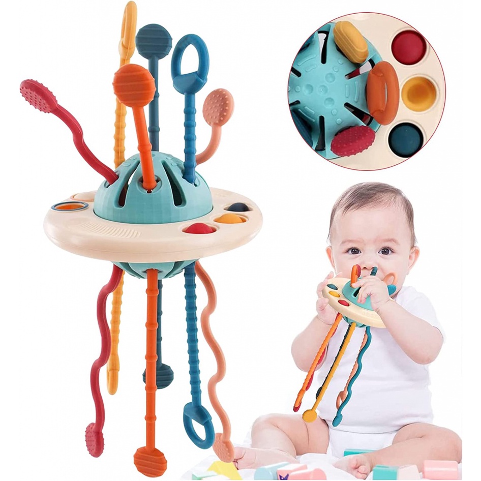 Đồ Chơi Máy Bay Bằng Silicone Theo Phương Pháp Montessori Cho Bé 1-3 6-12 Tháng Tuổi