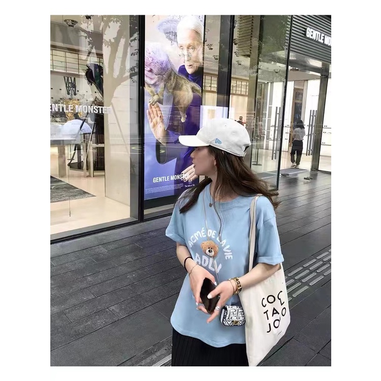 Áo Thun Tay Ngắn In Hình Gấu Hoạt Hình Phong Cách Hàn Quốc Dành Cho Học Sinh