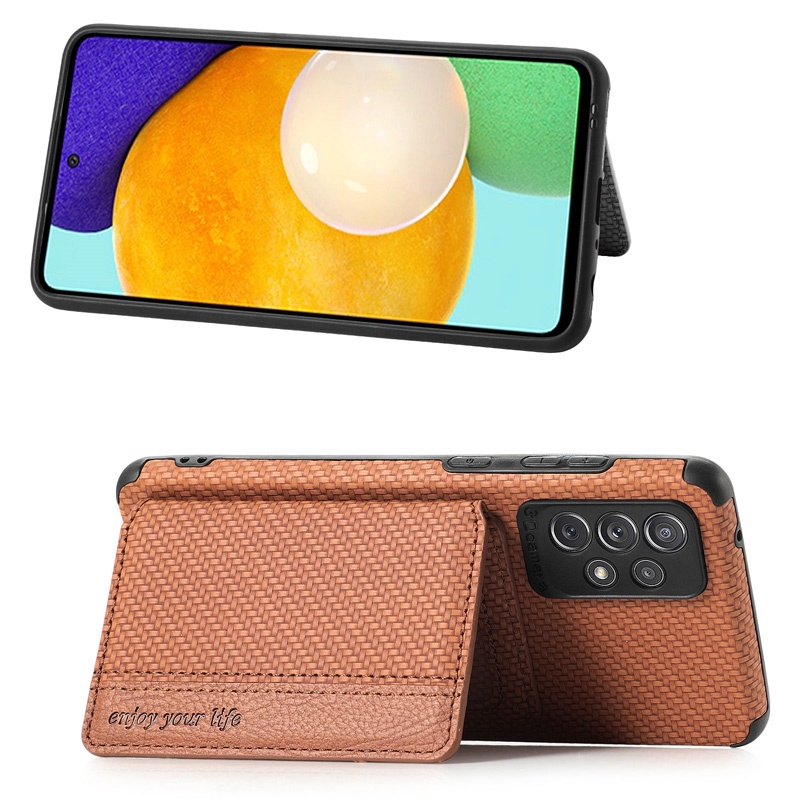 Ốp Điện Thoại Da + Sợi Carbon Có Ngăn Đựng Thẻ Chống Rơi Cho OPPO Reno 8 7 8T 8Z 7Z Reno8 Reno7 T Z 4G 5G