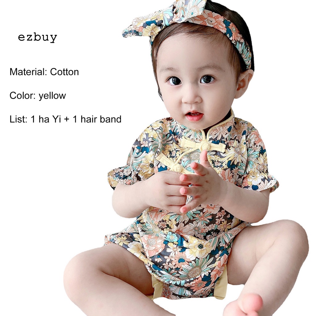 Bộ Áo Liền Quần In Hoa Dáng Rộng Thoáng Khí Thời Trang Mùa Hè Xinh Xắn Cho Bé Gái