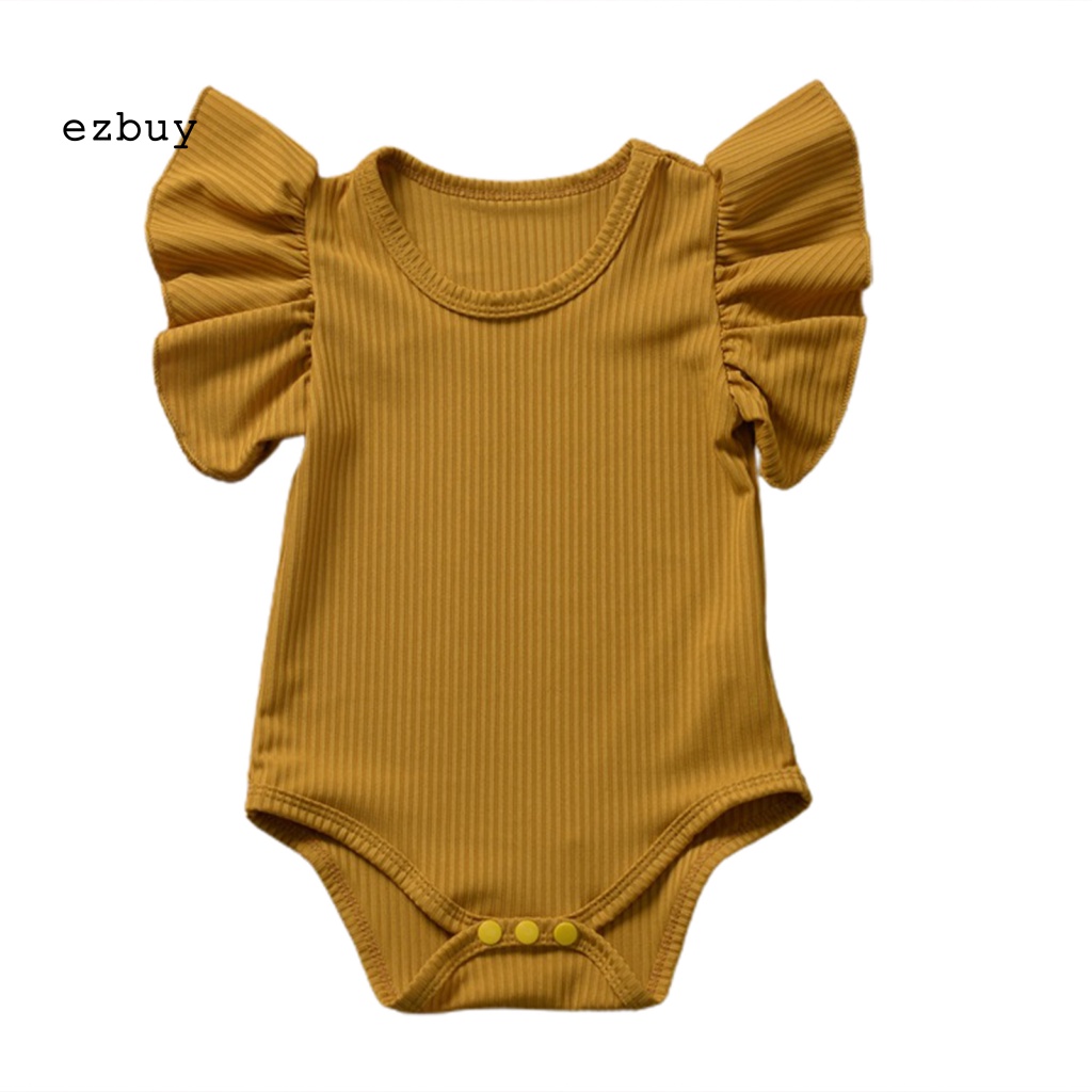 Bộ Áo Liền Quần Màu Trơn Mềm Mại Dành Cho Bé Gái