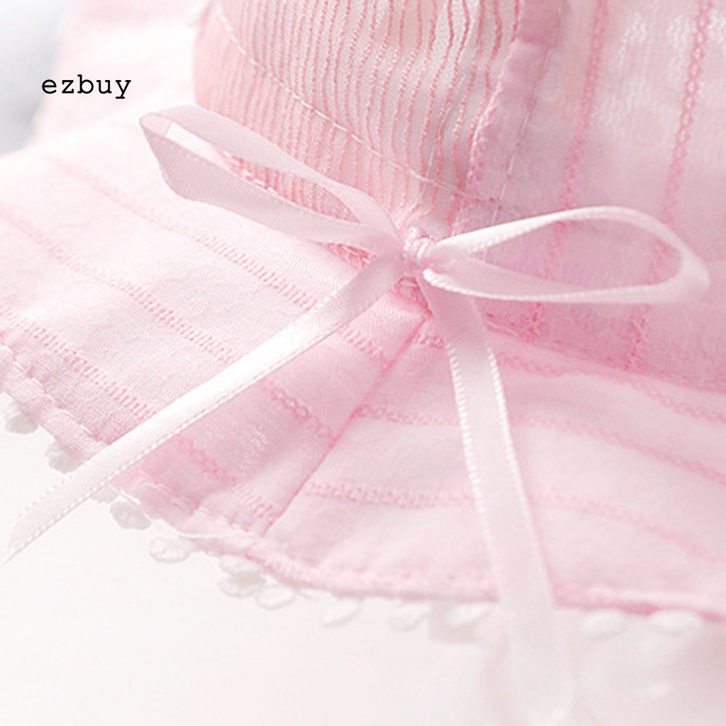 Nón Tai Bèo Chống Nắng Thoáng Khí Thêu Họa Tiết Xinh Xắn Cho Bé