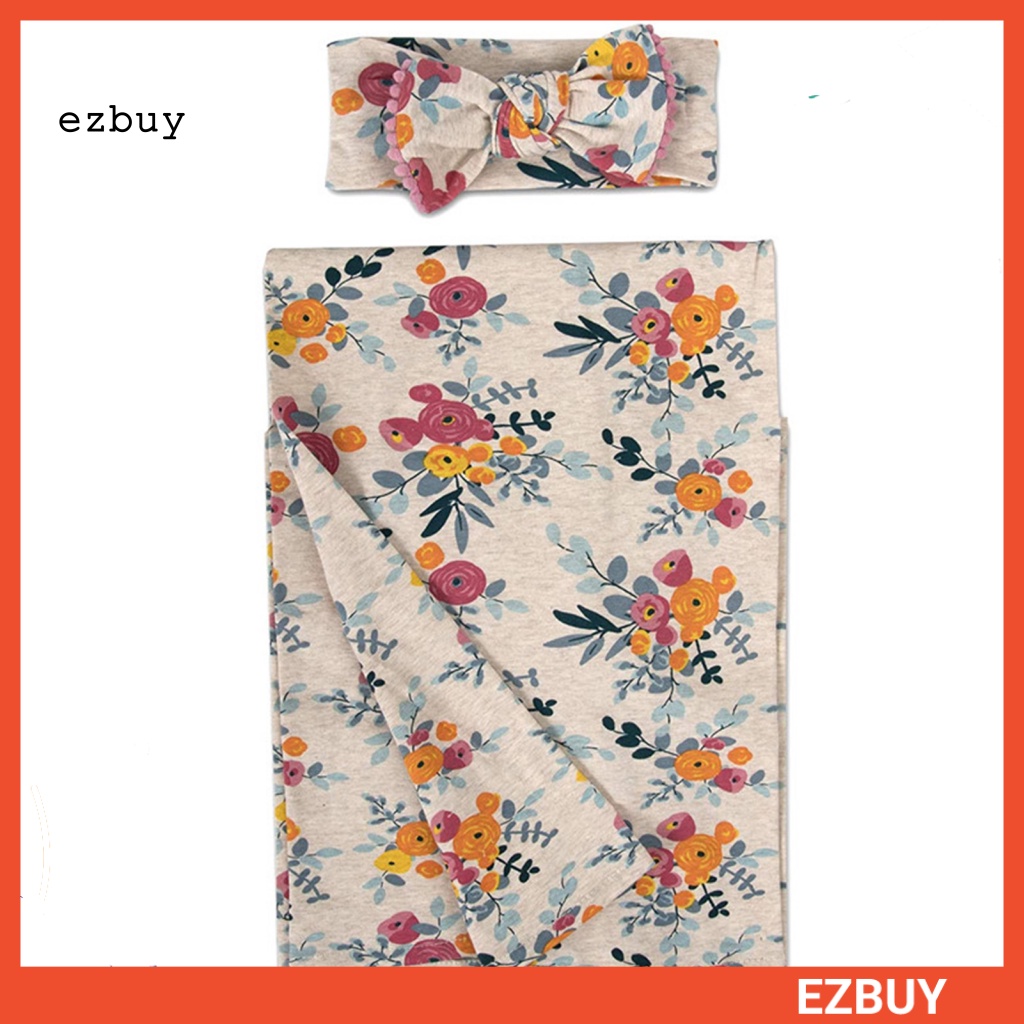 Bộ 2 Chăn Quấn Thoáng Khí In Họa Tiết Hoạt Hình Kèm Mũ Beanie Cho Bé Sơ Sinh