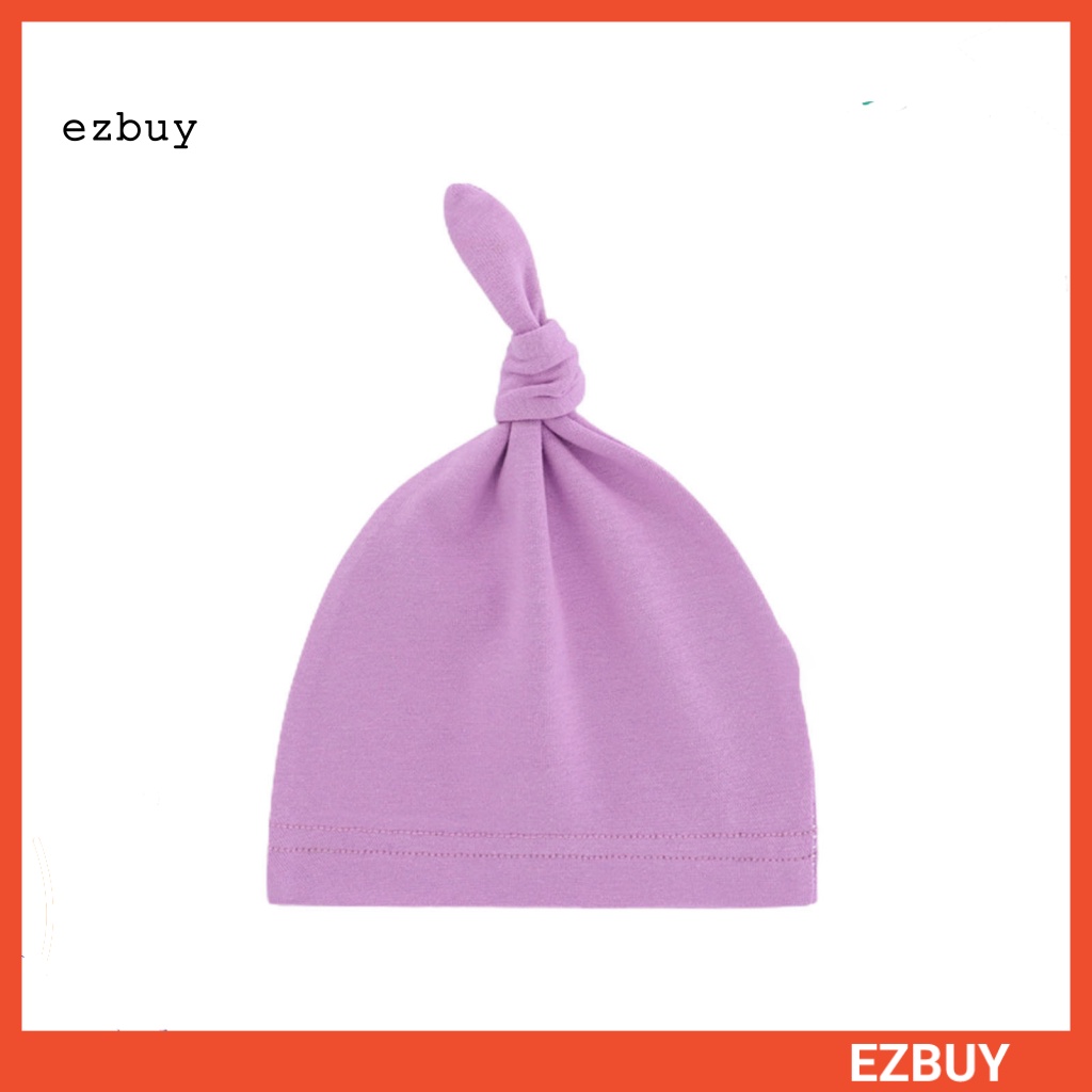 Mũ Beanie Cotton Thắt Nút Màu Trơn Tùy Chỉnh Thời Trang Mùa Xuân Cho Bé Sơ Sinh