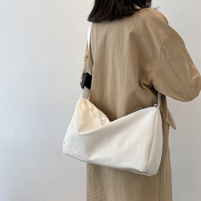 MISCHA Túi Đeo Vai Cỡ Lớn Mềm Mại Thiết Kế Đơn Giản Phong Cách Retro Cho Nữ