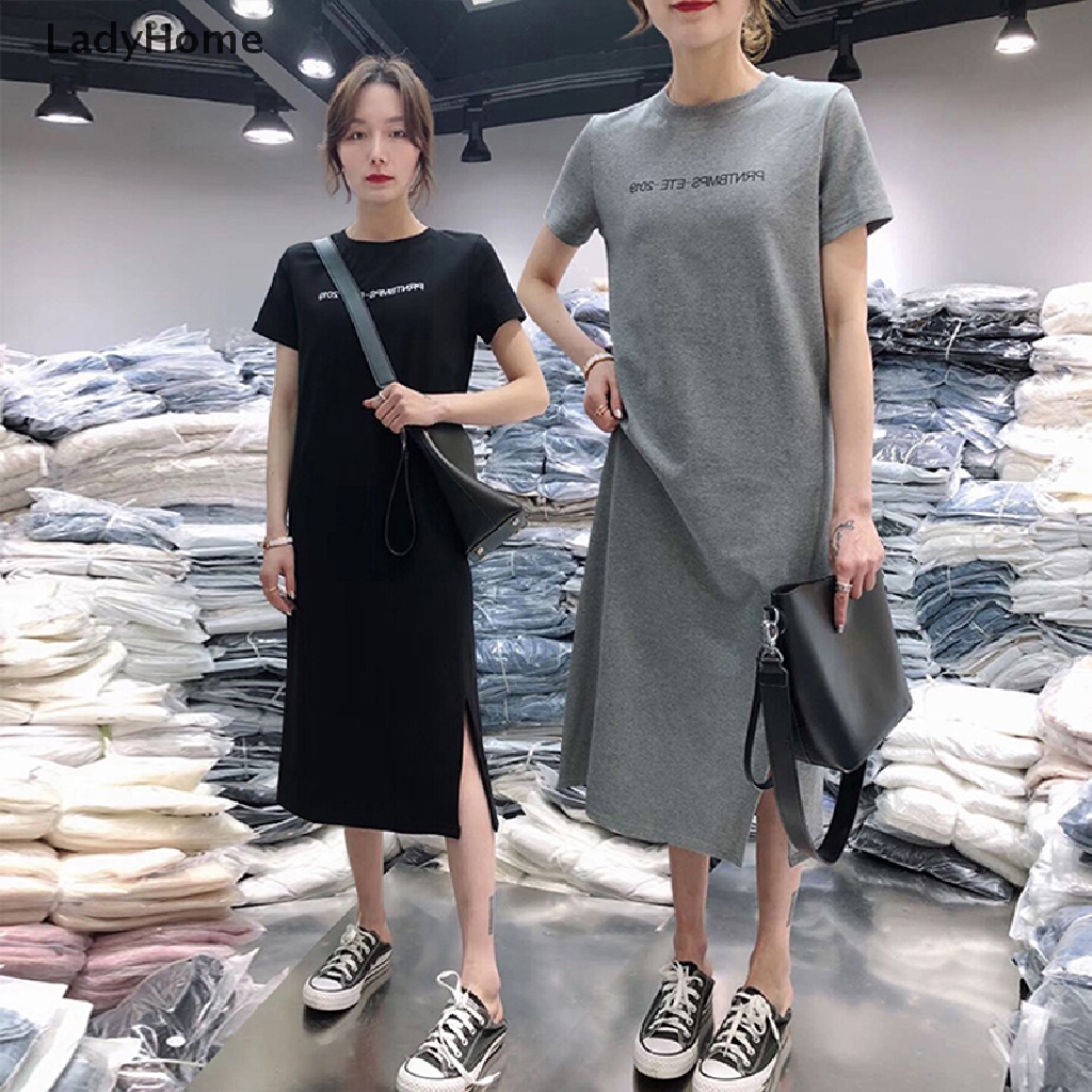 Đầm Thun Dáng Rộng Màu Đen Xám Phong Cách Boho Thời Trang Mùa Hè Cho Nữ