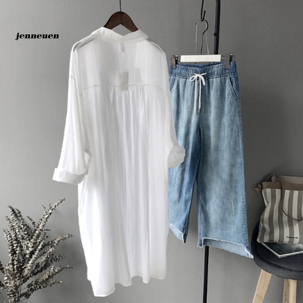 Áo Sơ Mi Tay Dài Cổ Bẻ Màu Sắc Thời Trang Dành Cho Nữ