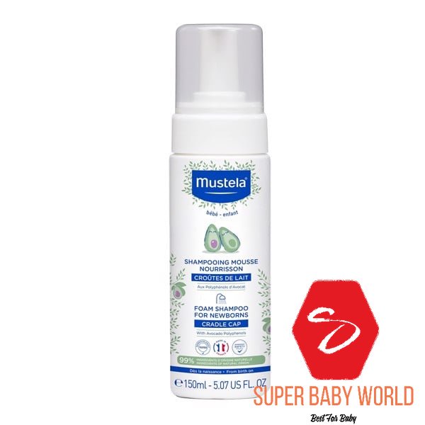 Dầu Gội tạo bọt loại bỏ Cứt Trâu Mustela Foam Shampoo For Newborns 150ml
