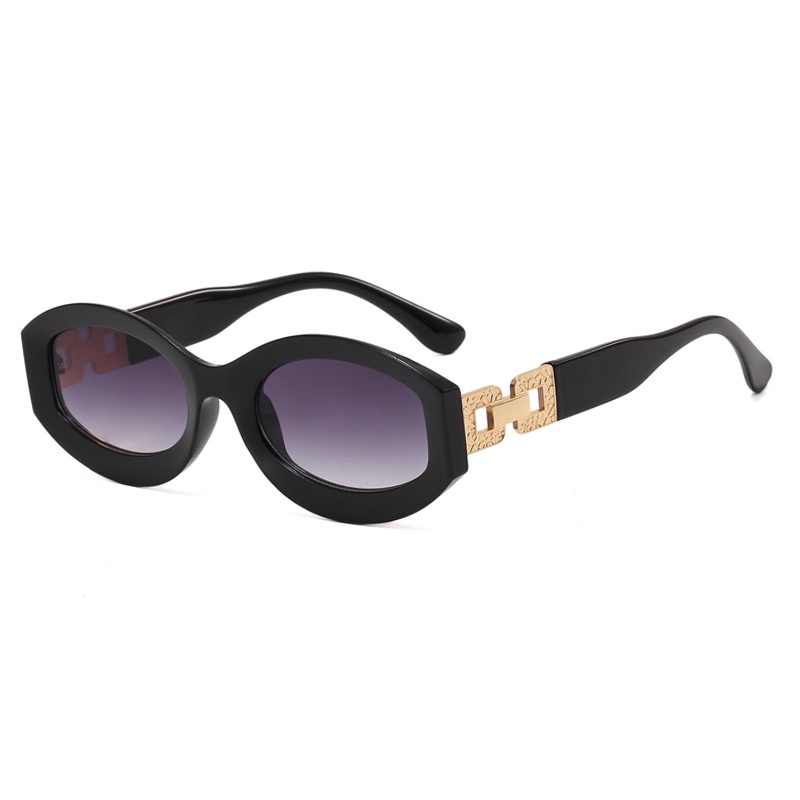 (AIMURUSI) COD Kính Râm Gọng Oval Nhỏ Không Đều Phong Cách Hip Hop Đường Phố