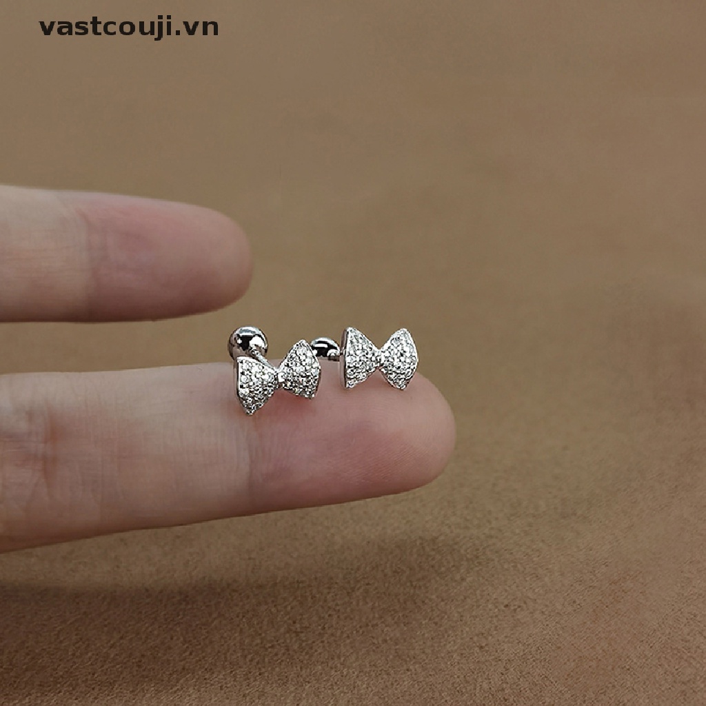 1 Đôi Khuyên Tai Nữ Đính Nơ Xinh Xắn