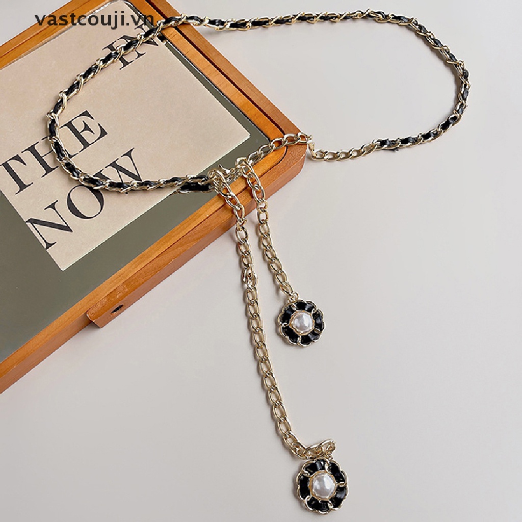 Thắt Lưng Dây Xích Kim Loại Màu Vàng Kim Phong Cách Punk Cá Tính Cho Nữ