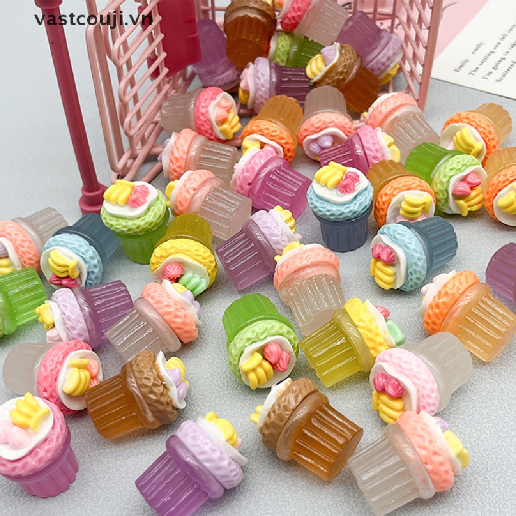 1 Kẹp Tóc Hình Kem Chuối VASTJI Mini Bằng Nhựa Phát Quang Độc Đáo Trang Trí Điện Thoại DIY