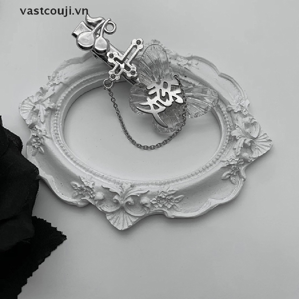 Kẹp Tóc Tua Rua Hình Bướm / Ngôi Sao / Cherry Kiểu Vintage Dễ Thương