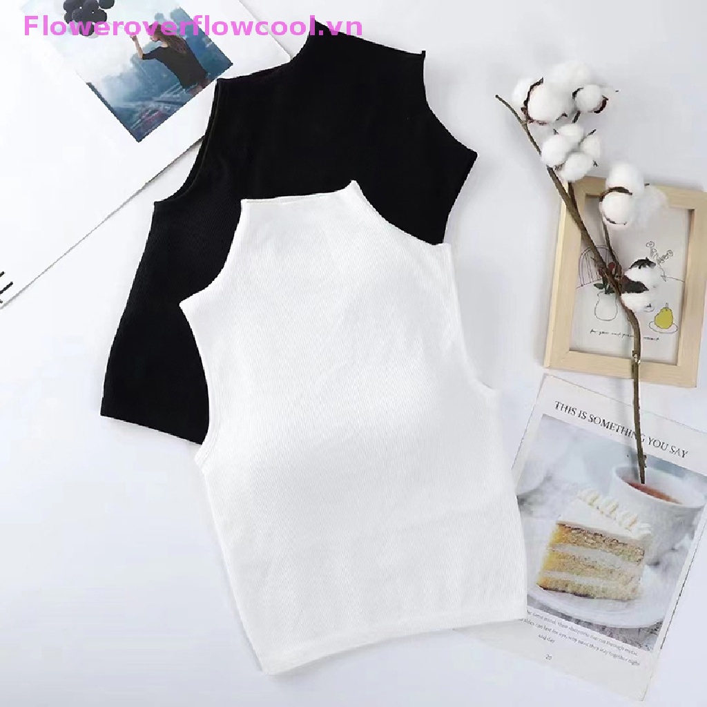 Áo Sát Nách Cổ Lọ Màu Trơn Thời Trang Mùa Hè Quyến Rũ Cho Nữ