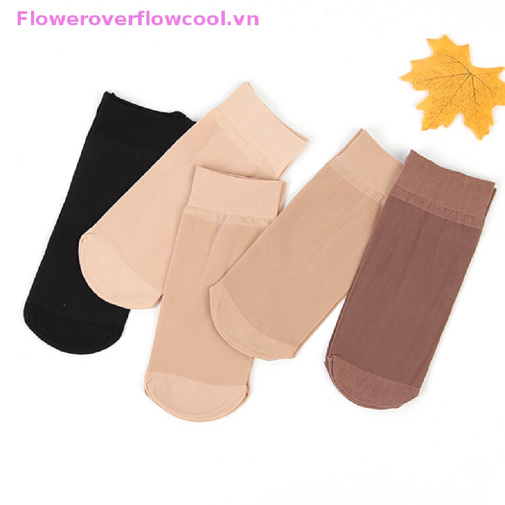 Set 5 Đôi Tất Lụa Xuyên Thấu Co Giãn Nhiều Màu Cho Nữ