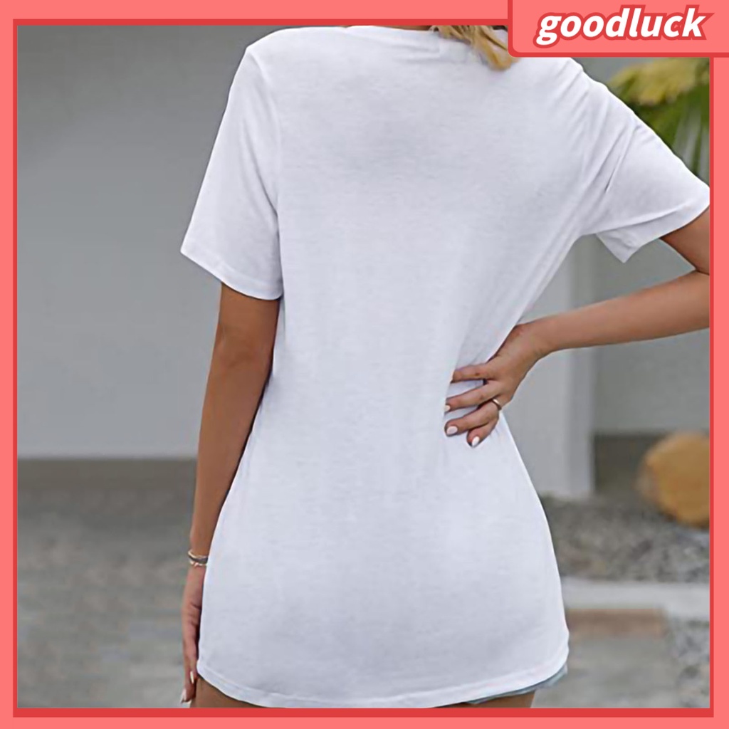 Áo Thun Tay Ngắn Cổ Tròn Màu Trơn Dáng Rộng Phối Túi Thời Trang Đường Phố Cá Tính Cho Nữ