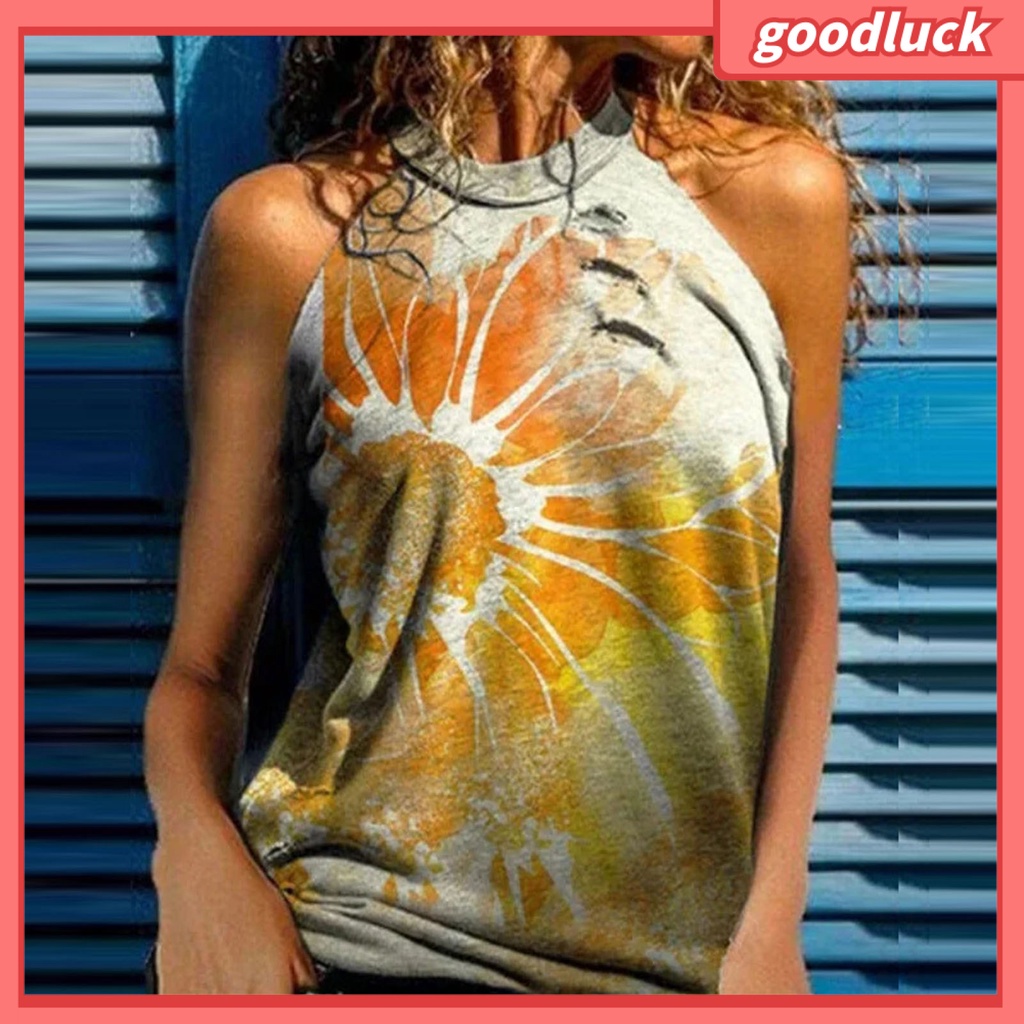 Áo Thun Sát Nách Dáng Rộng In Họa Tiết Hoa Thời Trang Mùa Hè Cho Nữ