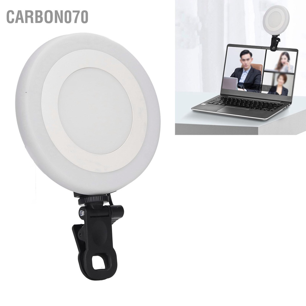 Carbon070 Hội Nghị Video 5.5in Lấp Đầy Đèn LED Vòng 3 Chế Độ 10 ​​Cấp Nguồn USB Máy Tính Để Bàn RBG Laptop Kẹp