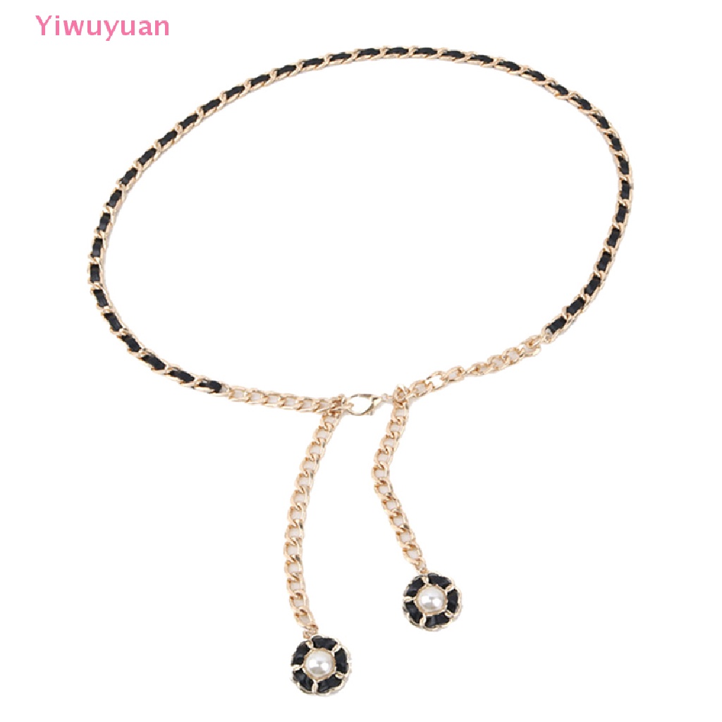 Thắt Lưng Dây Xích Bằng Kim Loại Màu Vàng Trang Trí Đầm Phong Cách Punk Mới