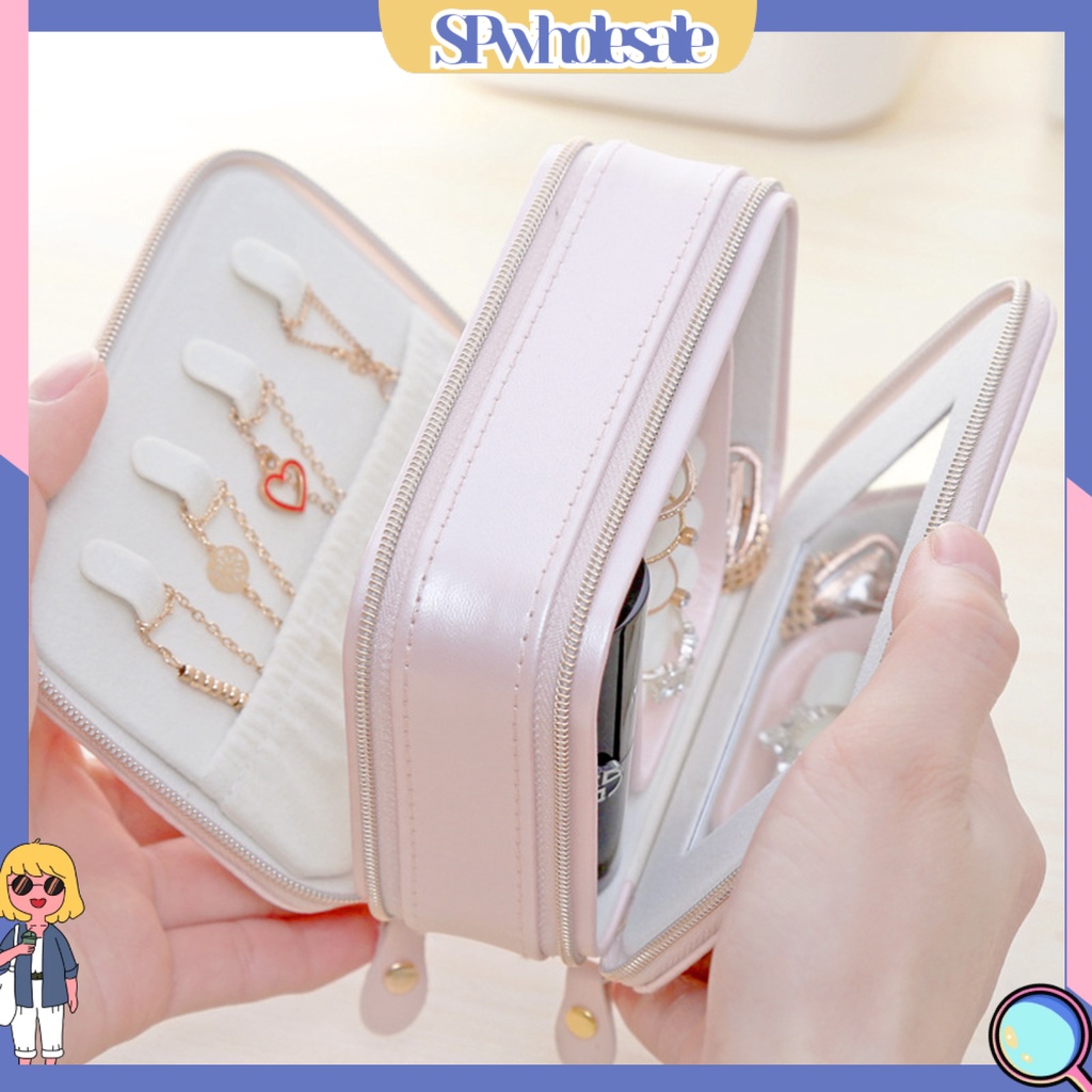 <SPwholesale> Hộp Đựng Trang Sức Bằng Da Giả Mini Thoải Mái