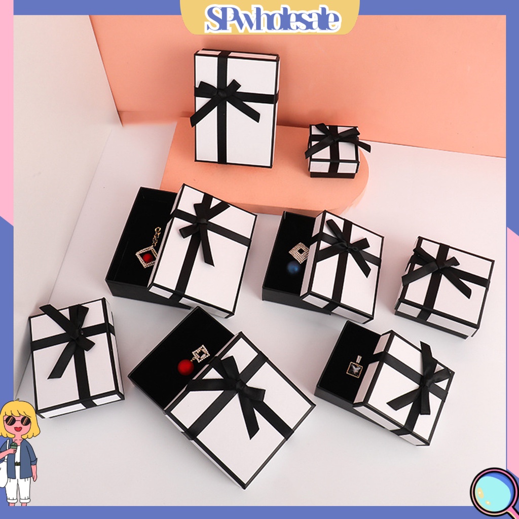 <SPwholesale> Hộp Đựng Trang Sức Thiết Kế Hình Nơ Bằng Giấy Dùng Làm Quà Tặng / Trang Sức / Tiệc Cưới