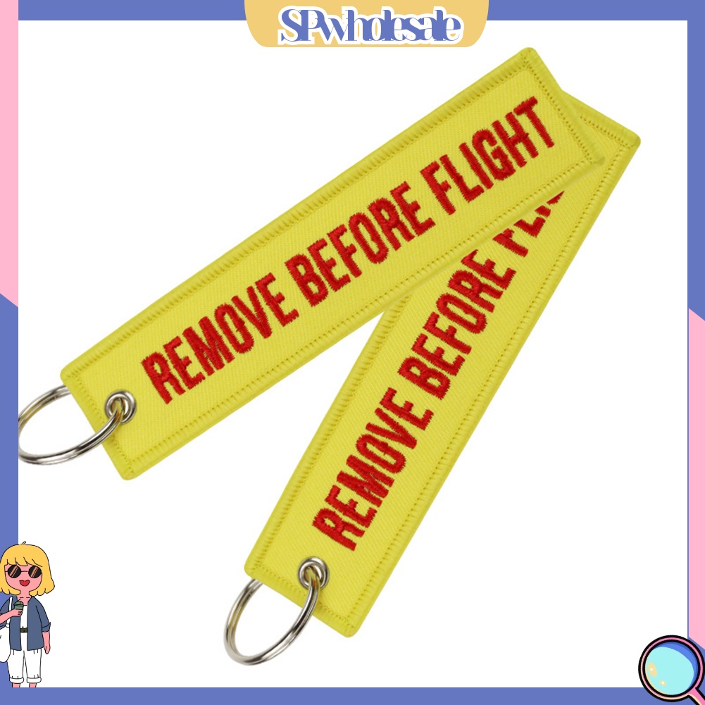 <SPwholesale> Móc Khóa Thêu Chữ REMOVE BEFORE FLIGHT Thời Trang Cá Tính