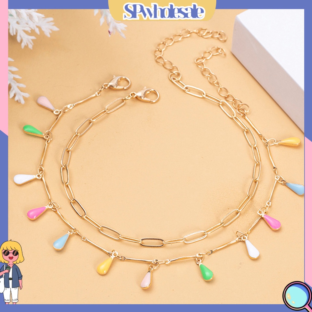 <SPwholesale> Set 2 Vòng cổ Hình Giọt Nước Nhiều Màu Sắc Giàu Có Kẹp Hình Dạng Tôm Hùm Trang Trí Di Động Dễ Phối Đồ Cho Nữ