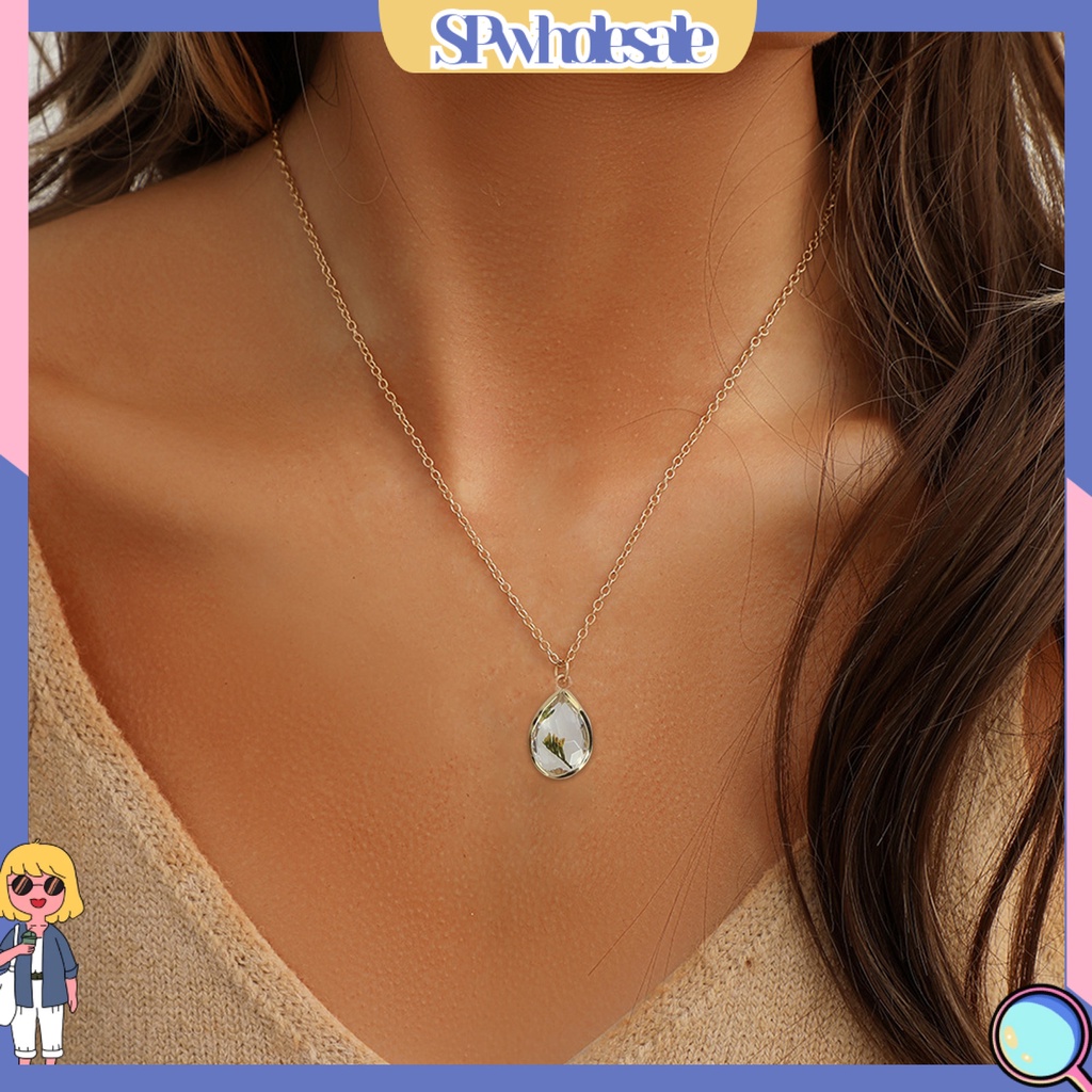 &lt;SPwholesale&gt; Vòng cổ Bắt Mắt Có Thể Điều Chỉnh Hình Cây Lá Cây Giọt Nước Trang Sức Cho Nữ Cuộc Sống Hàng Ngày