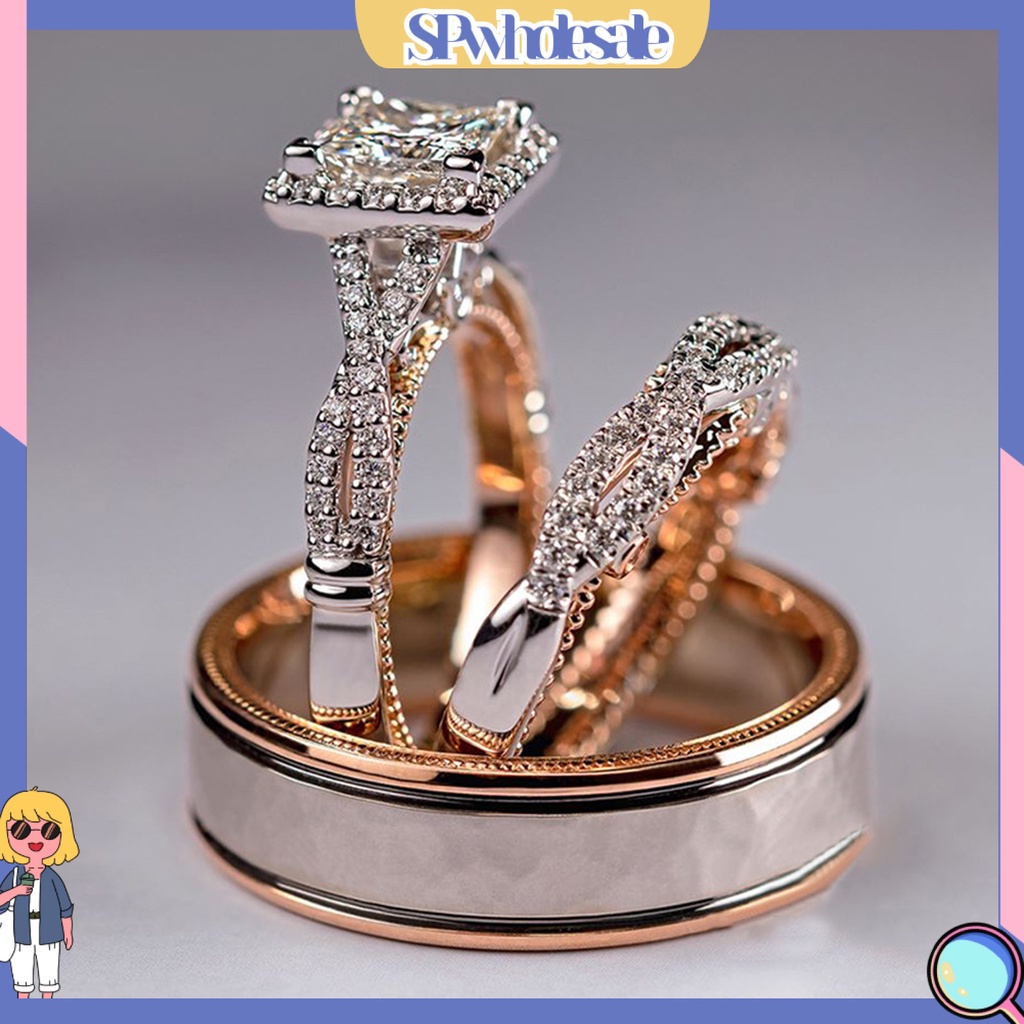 <SPwholesale> Bộ 3 Nhẫn Đính Đá Sang Trọng Cho Nữ