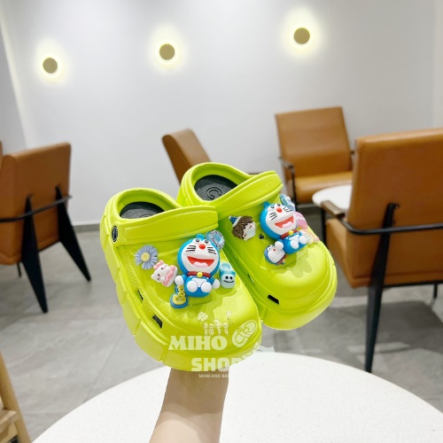 PHOM TO Dép Sục Dép Crocs Loại 1 Kèm Bộ Sticker Charm Đôremon Siêu Đẹp Cho Bé
