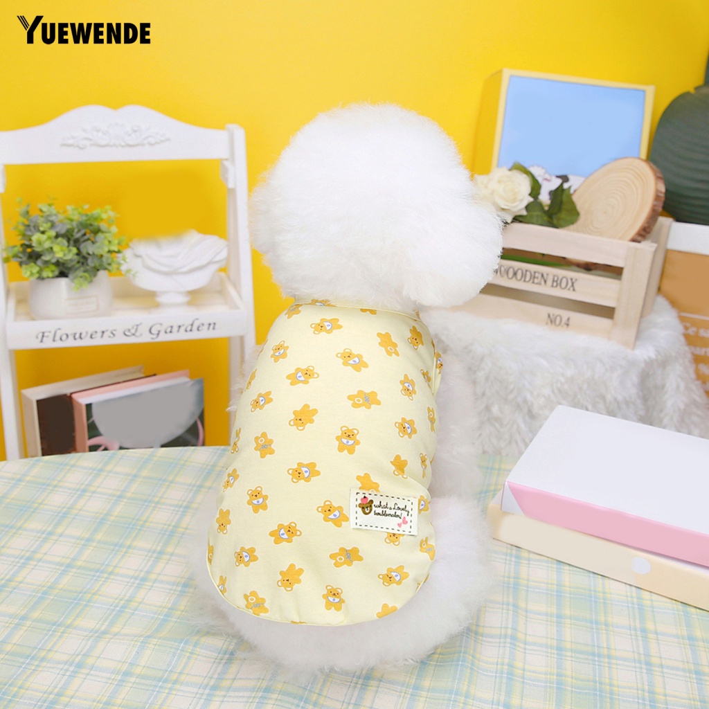 Yue.z Áo Sơ Mi Cotton Mềm Mại Họa Tiết Gấu Hoạt Hình Mặc Hàng Ngày Cho Cún Cưng