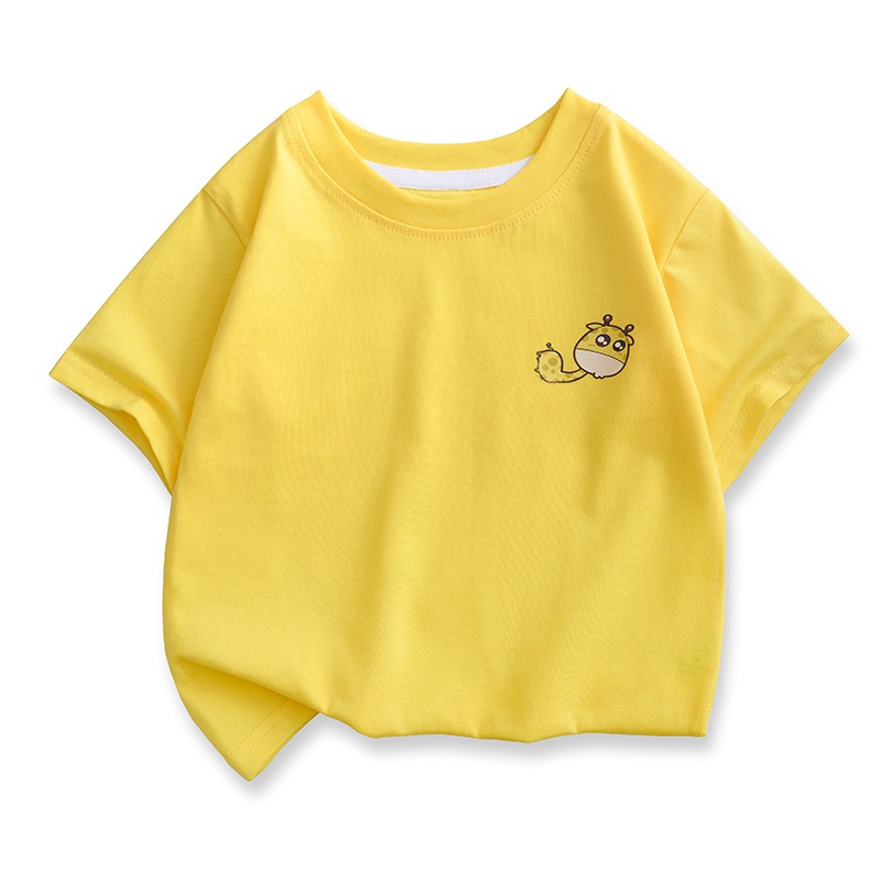 Áo Thun cotton Tay Ngắn Cổ Tròn Màu Sắc Xinh Xắn Cho Bé