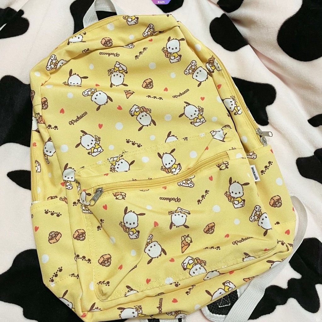 SANRIO Ba Lô Canvas Họa Tiết Hoạt Hình Pochacco Phong Cách Nhật Bản Sức Chứa Lớn Đựng Laptop Đi Học / Du Lịch Cho Nữ Y2k [RAIN]