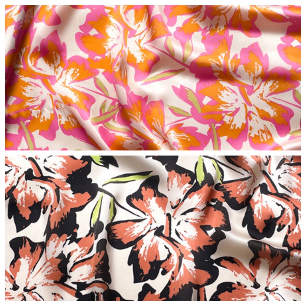 Khăn Choàng Cổ Hình Vuông Cỡ Nhỏ Bằng Lụa In Họa Tiết Hoa Màu Sắc Thời Trang Tinh Tế Cho Nữ