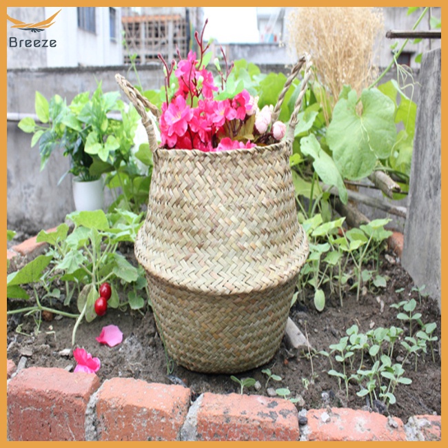 Chậu Trồng Cây Bằng Vải Dệt Đường Kính Trung Bình 32cm Màu Sắc Tự Nhiên Nhỏ Gọn