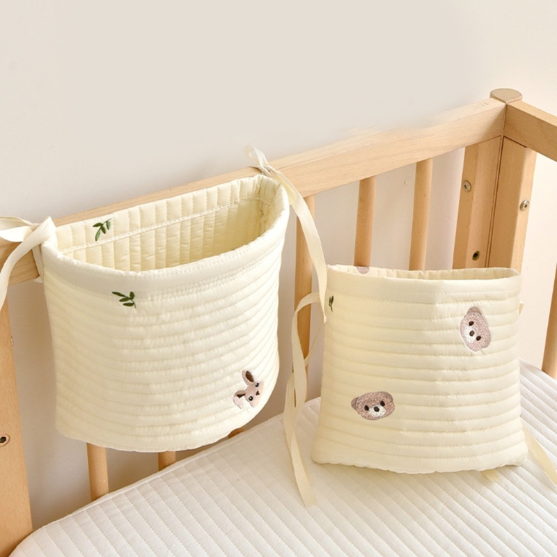Túi Đựng Tã Lót Bằng Vải Cotton Treo Nôi Em Bé