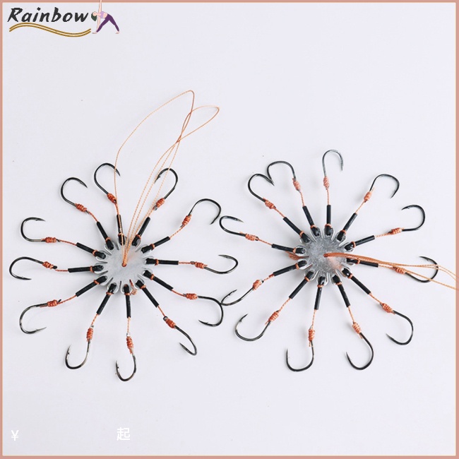 [COD] 8 Chiếc / Lốc Bằng Thép Carbon 6#-15# Móc Câu Cá Chuyên Dụng Chất Lượng